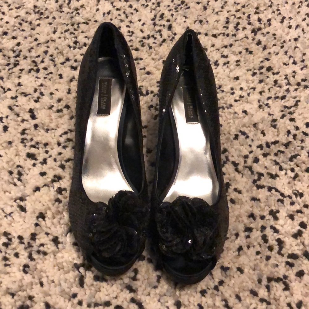 Sparkly Black Heels